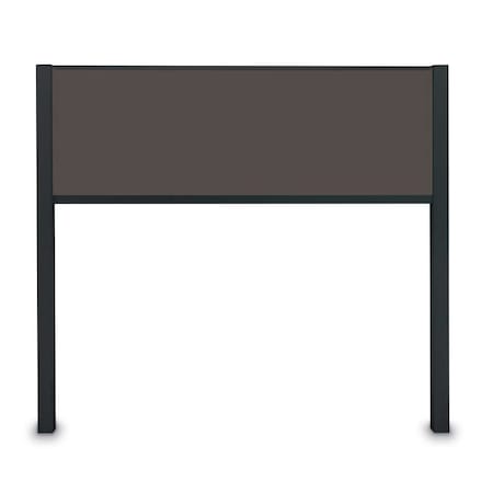 United Visual Products Corkboard, Single Door, Radius Frame, 24x36", Satin/Black Rubber UV7001-SATIN-RUBBER